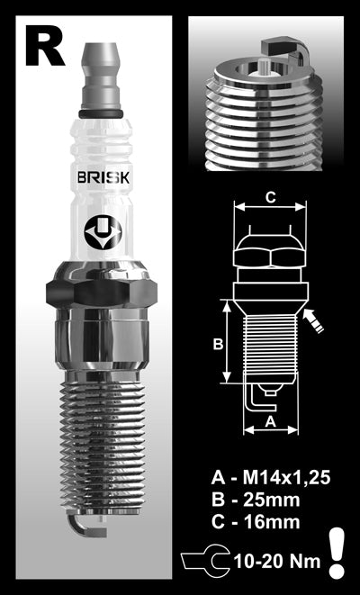 Brisk Spark Plugs (Set of 16)